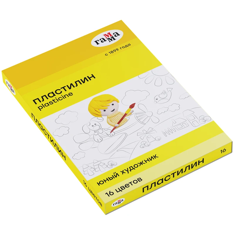 Пластилин Гамма "Юный художник" NEW, 16 цветов, 224г, со стеком, Пластилин Гамма "Юный художник" NEW, 16 цветов, 224г, со стеком,