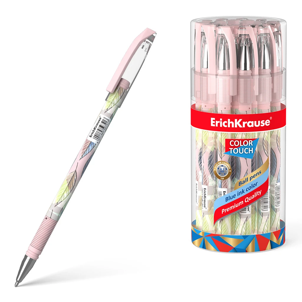 Ручка шариковая Erich Krause® ColorTouch® Flora, цвет чернил синий (в тубусе по Ручка шариковая Erich Krause® ColorTouch® Flora, цвет чернил синий (в тубусе по
