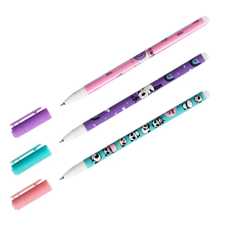 Ручка гелевая стираемая MESHU "Panda Team", синяя, 0,5мм, корпус