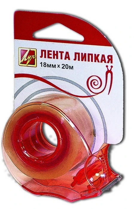 Клейкая лента канцелярская ЛУЧ в дисп. 18 мм 20 м прозр. №18С1228-08 Клейкая лента канцелярская ЛУЧ в дисп. 18 мм 20 м прозр. №18С1228-08
