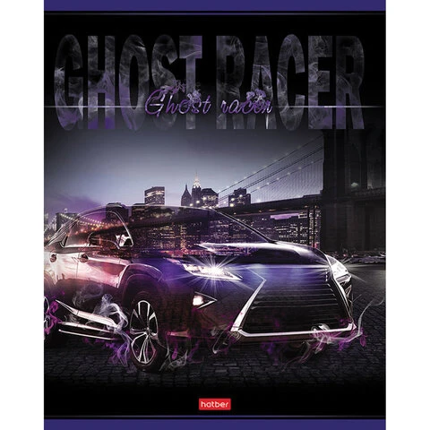 Тетрадь А5 48 л. HATBER скоба, клетка, выборочный лак, "Призрачный Тетрадь А5 48 л. HATBER скоба, клетка, выборочный лак, "Призрачный