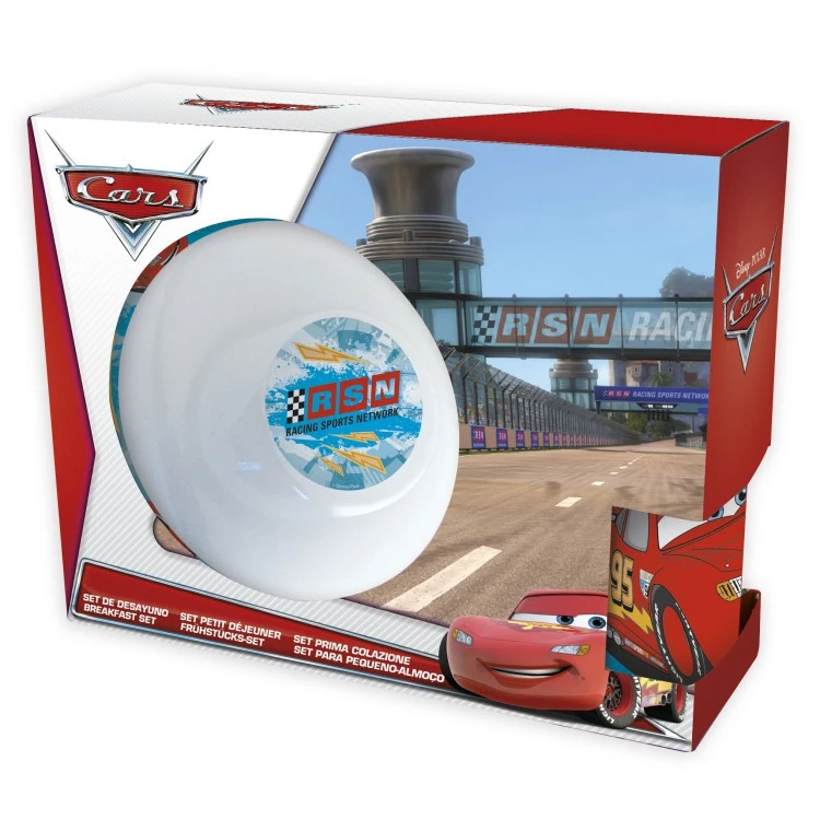 Набор посуды керамической в подарочной упаковке (3 предмета). Тачки