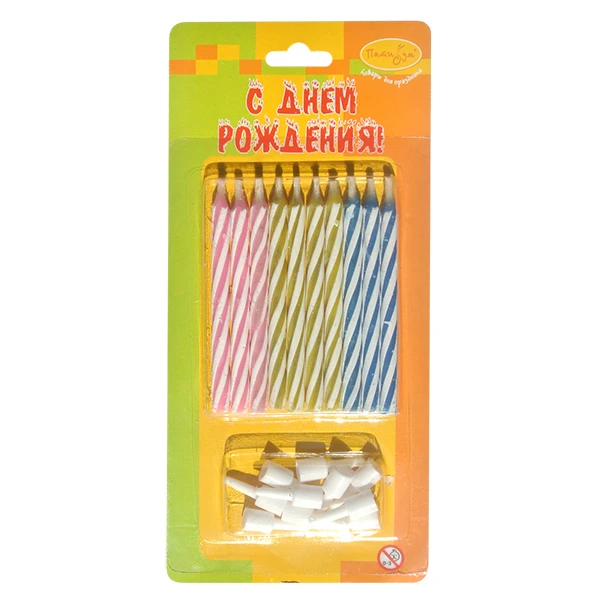Свечи Магические 10шт с держателями 6см