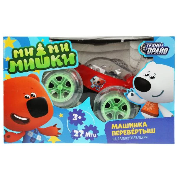 Машина-перевертыш на радиоуправлении Ми-ми-мишки свет-звук, кор.28*18*16см.