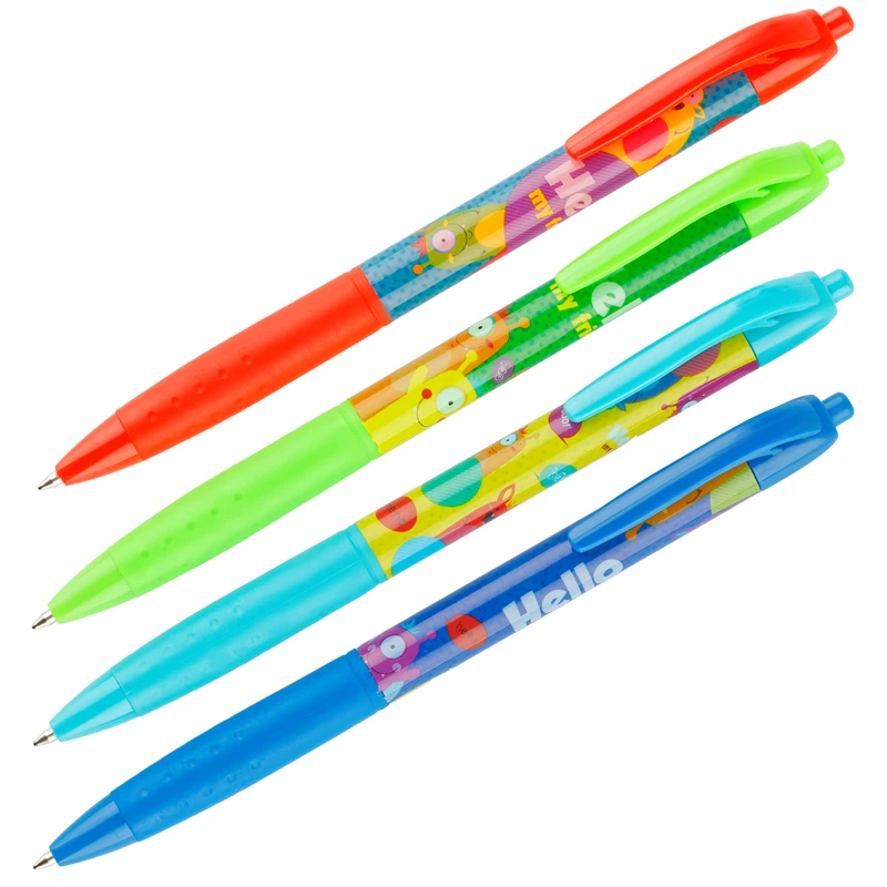 Ручка шариковая автоматическая ArtSpace "Монстрики" синяя, 0,7мм,