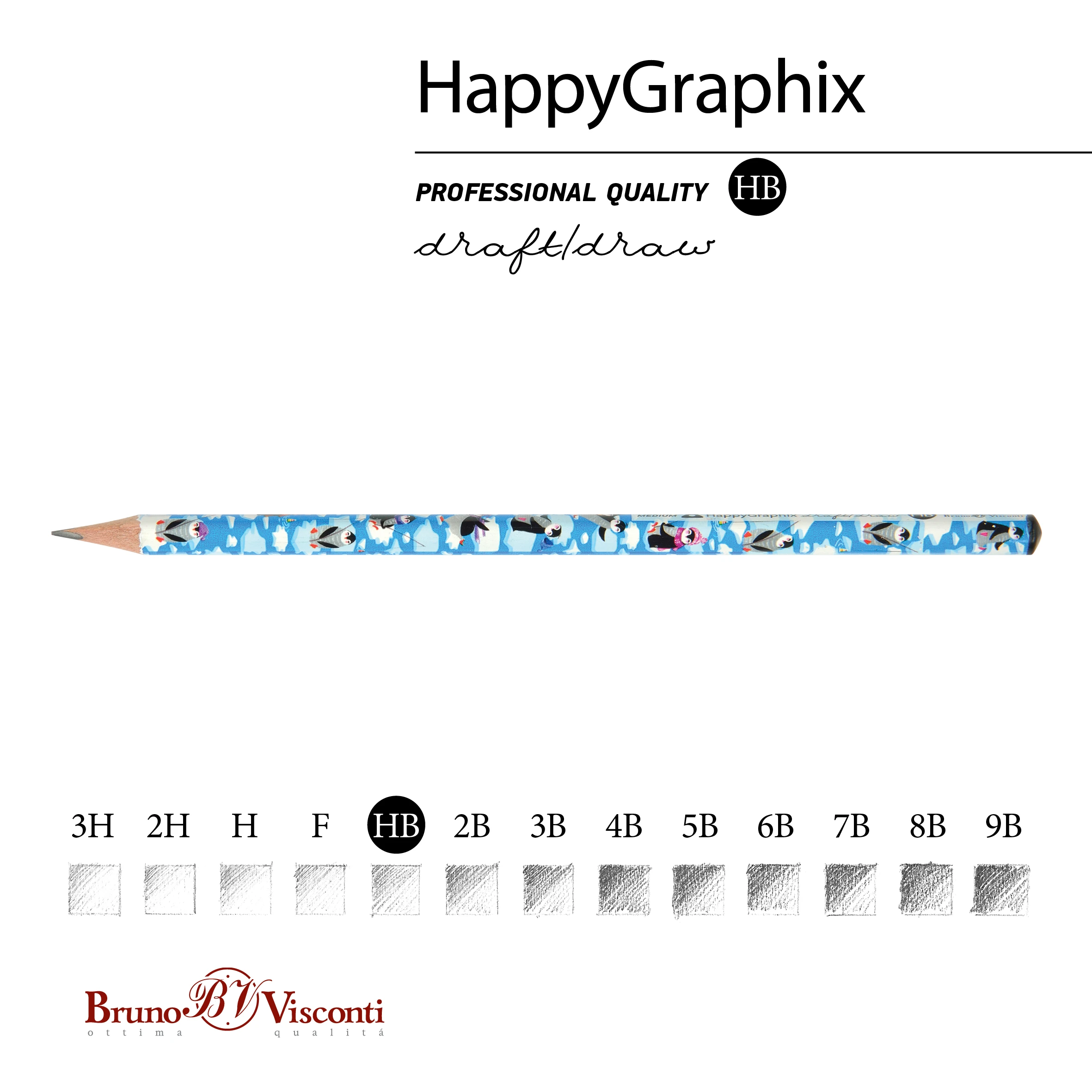 КАРАНДАШ ЧЕРНОГРАФИТОВЫЙ "HappyGraphix" ПИНГВИНЫ НВ КАРАНДАШ ЧЕРНОГРАФИТОВЫЙ "HappyGraphix" ПИНГВИНЫ НВ