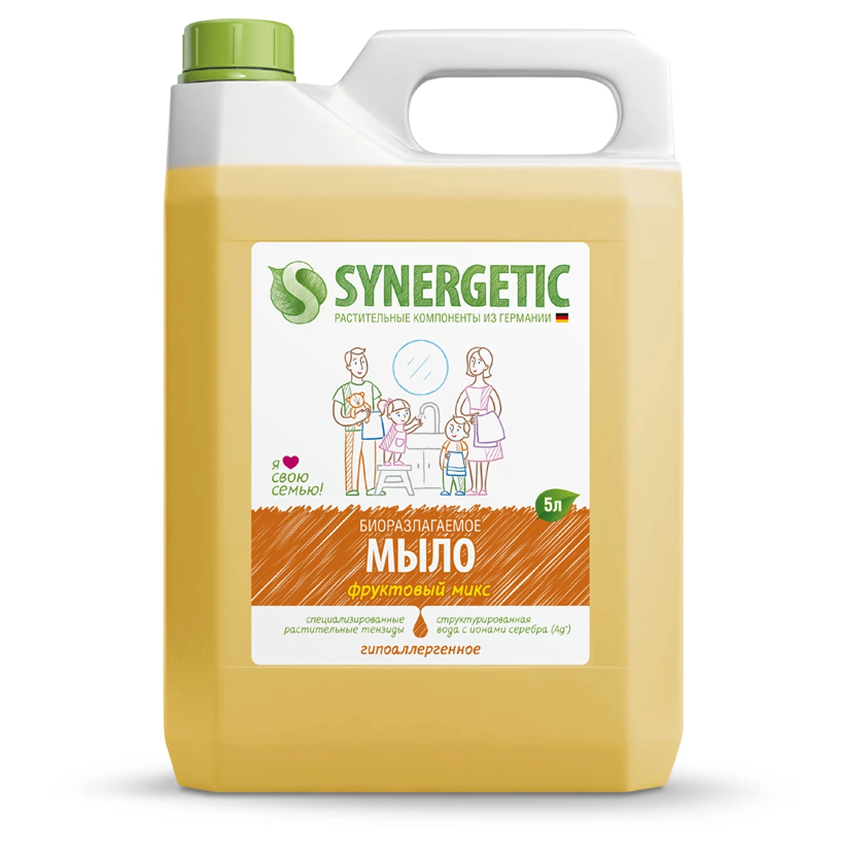 Мыло жидкое Synergetic "Фруктовый микс", канистра, 5л Мыло жидкое Synergetic "Фруктовый микс", канистра, 5л