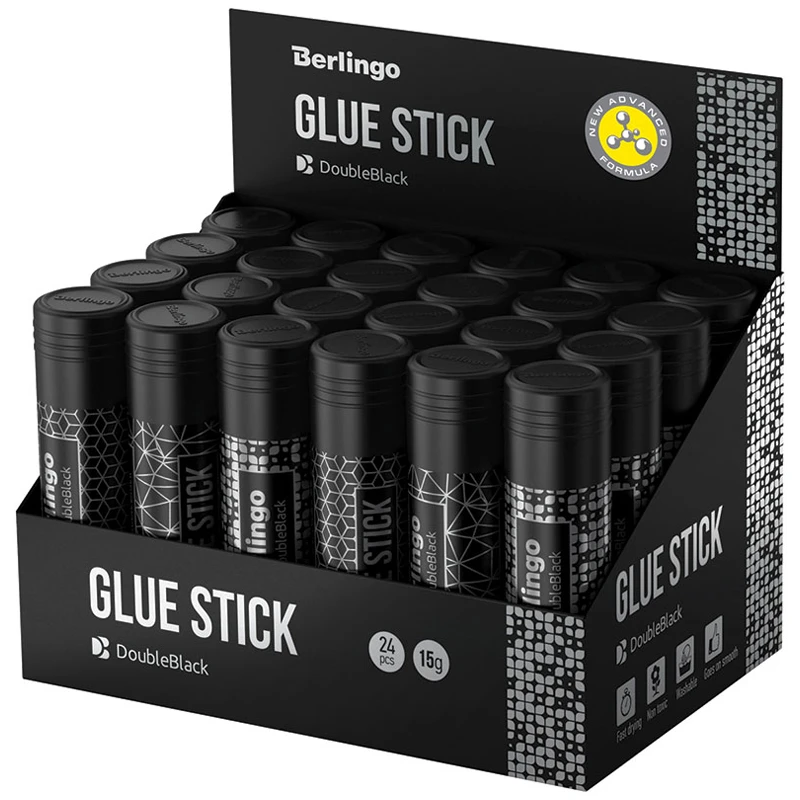 Клей-карандаш Berlingo "Double black", 15г