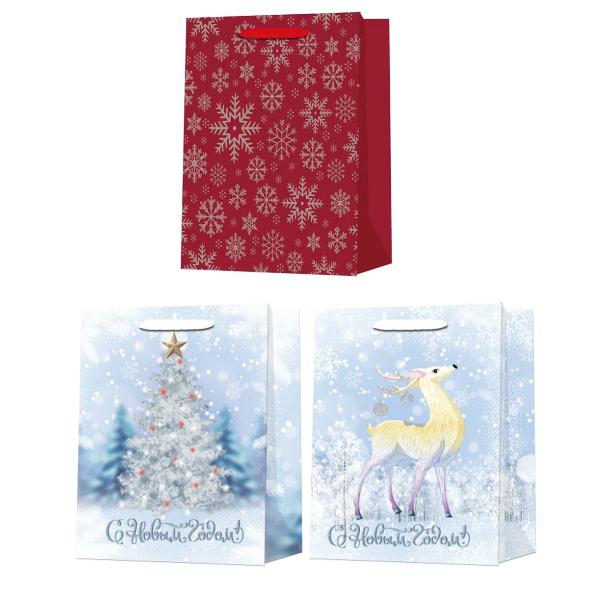 Сумка большая 32х44х10 ламинированная фольга