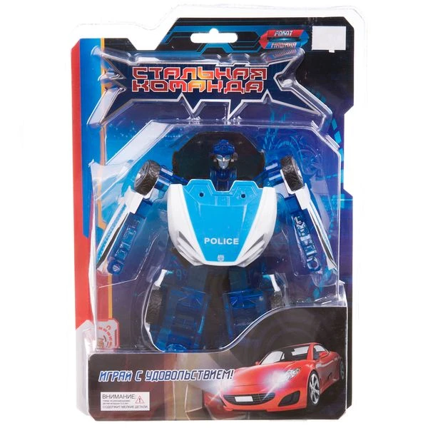 Трансформер металлический, с пластиком, робот-автомобиль, серия"Стальная