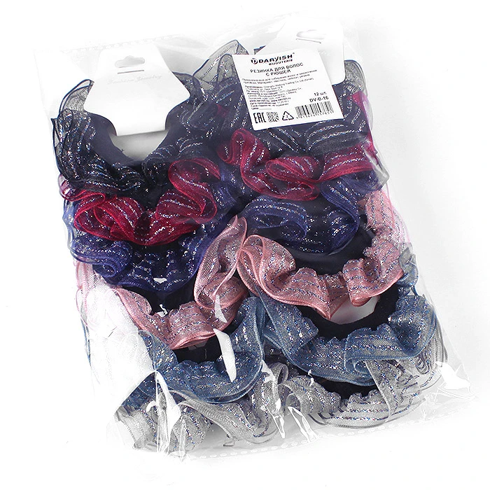 Резинка для волос с рюшей , цвет ассорти Резинка для волос с рюшей , цвет ассорти