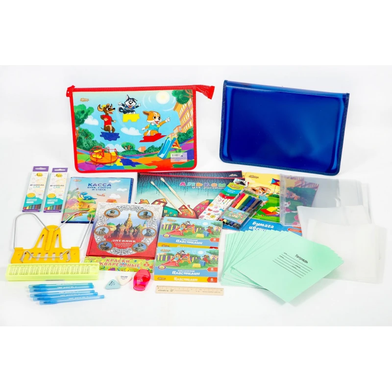 Набор первоклассника 23 предмета, с кассой букв, пакет, Уф