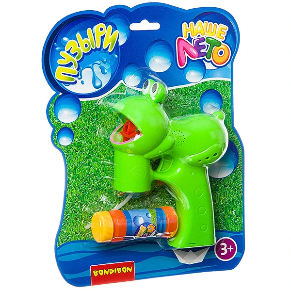 Пистолет Bondibon "Наше Лето" на батар. лягушка с мыльными пузырями 50 Пистолет Bondibon "Наше Лето" на батар. лягушка с мыльными пузырями 50
