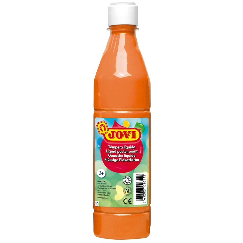 Гуашь JOVI с повышенным содержанием пигмента, оранжевая, 500мл.