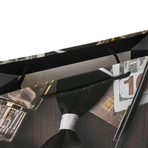 Пакет подарочный 26,5x12,7x33 см ЗОЛОТАЯ СКАЗКА "Businessman", Пакет подарочный 26,5x12,7x33 см ЗОЛОТАЯ СКАЗКА "Businessman",