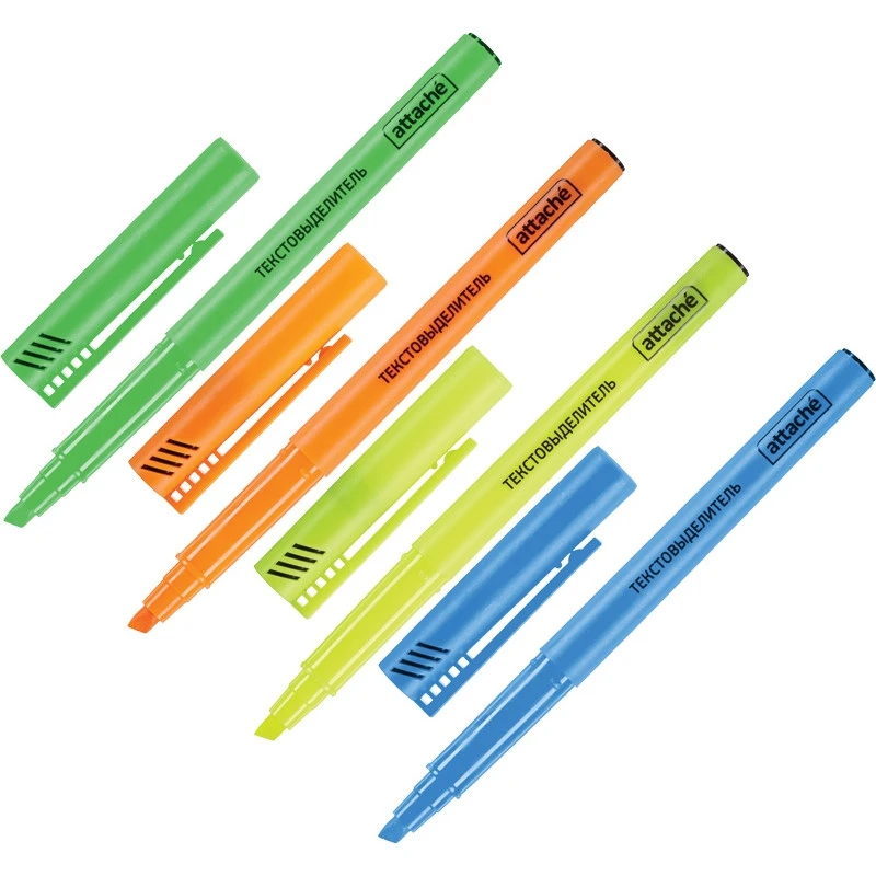 Маркер выделитель текста ATTACHE набор 4цв. 1-3мм. штр. 4690432002961, Маркер выделитель текста ATTACHE набор 4цв. 1-3мм. штр. 4690432002961,
