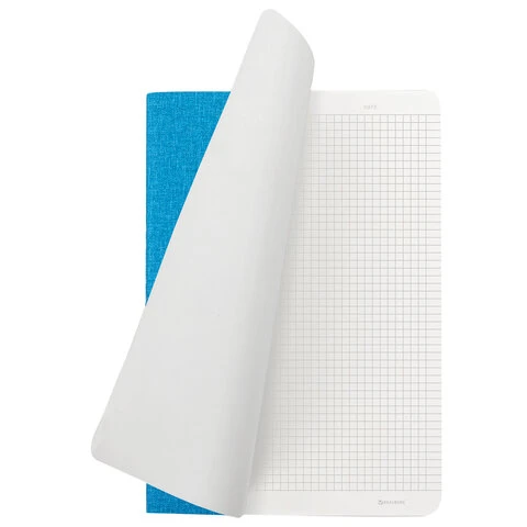 Тетрадь 48 л. в клетку обложка кожзам под рогожку, сшивка, A5 (147х210мм),