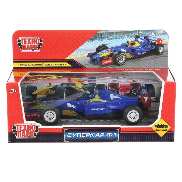 Машина металл СУПЕРКАР Ф1 17 см, инерция, СИНИЙ, Технопарк
