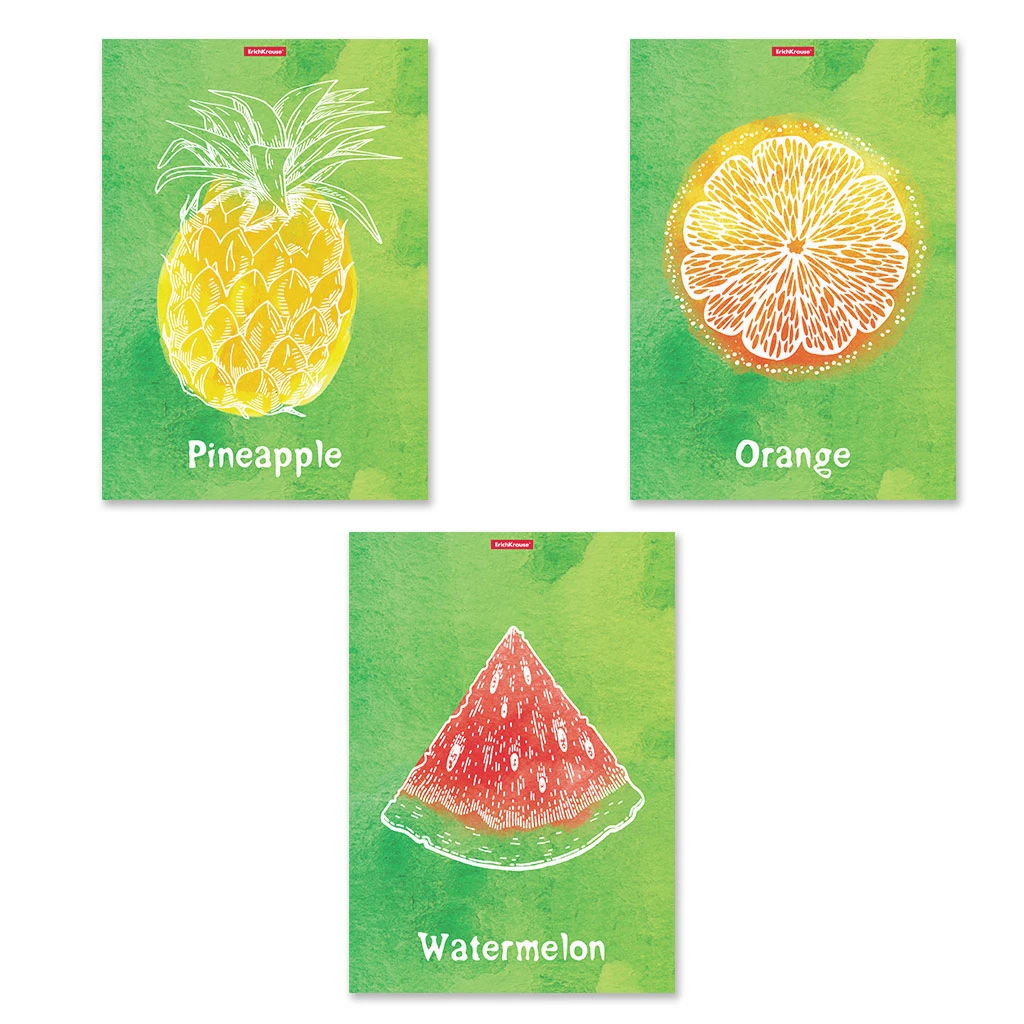 Тетрадь общая ученическая с пластиковой обложкой на скобе Erich Krause Fresh, Тетрадь общая ученическая с пластиковой обложкой на скобе Erich Krause Fresh,