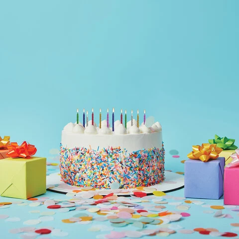 Набор свечей для торта 12 шт., 6 см, с держ., металлик, ассорти, ЗОЛОТАЯ СКАЗКА,