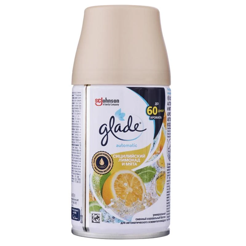 Сменный баллон для освежителя воздуха Glade Automatic "Сицилийский лимонад Сменный баллон для освежителя воздуха Glade Automatic "Сицилийский лимонад