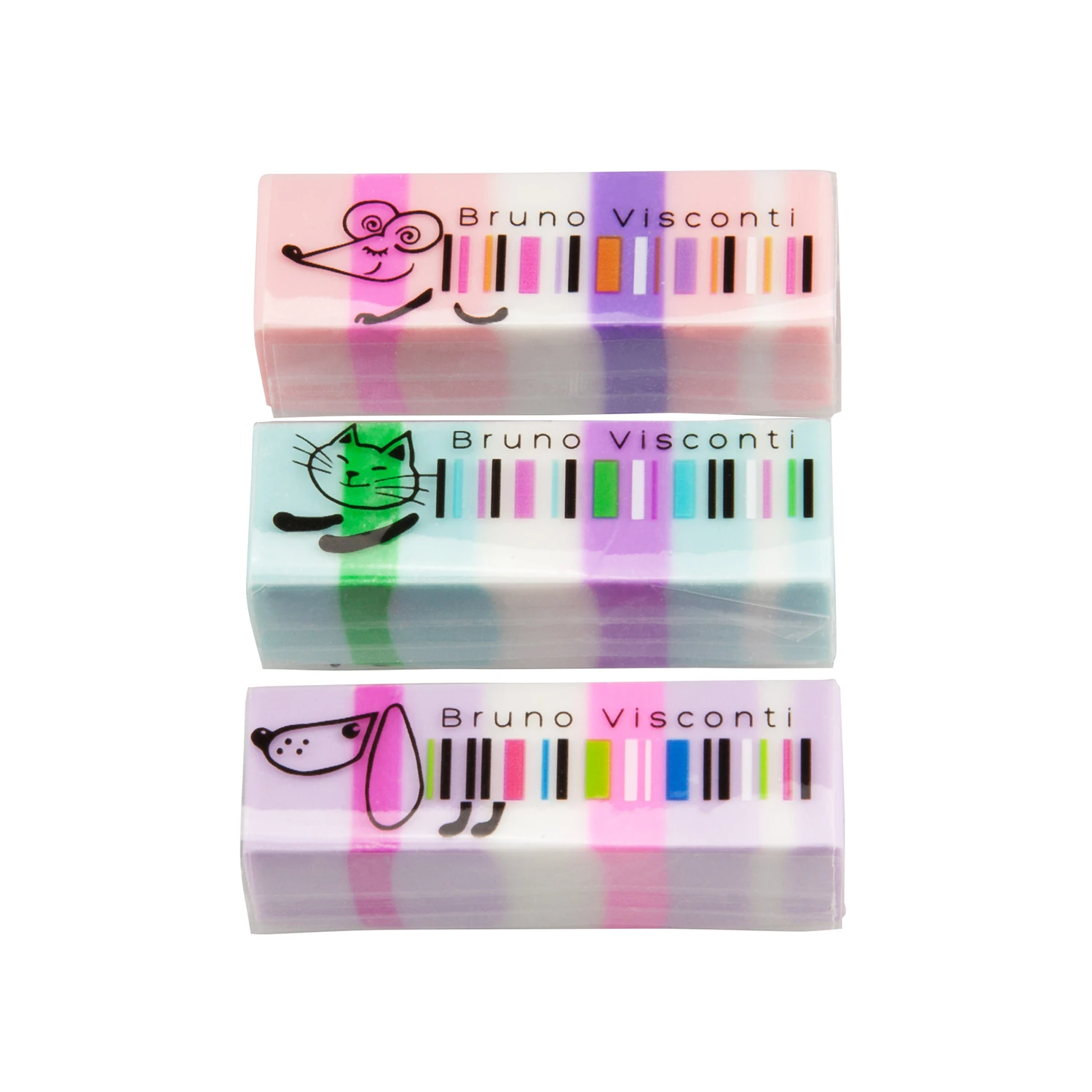 ЛАСТИК "HappyGraphix. Полосатики", 3 цвета ЛАСТИК "HappyGraphix. Полосатики", 3 цвета