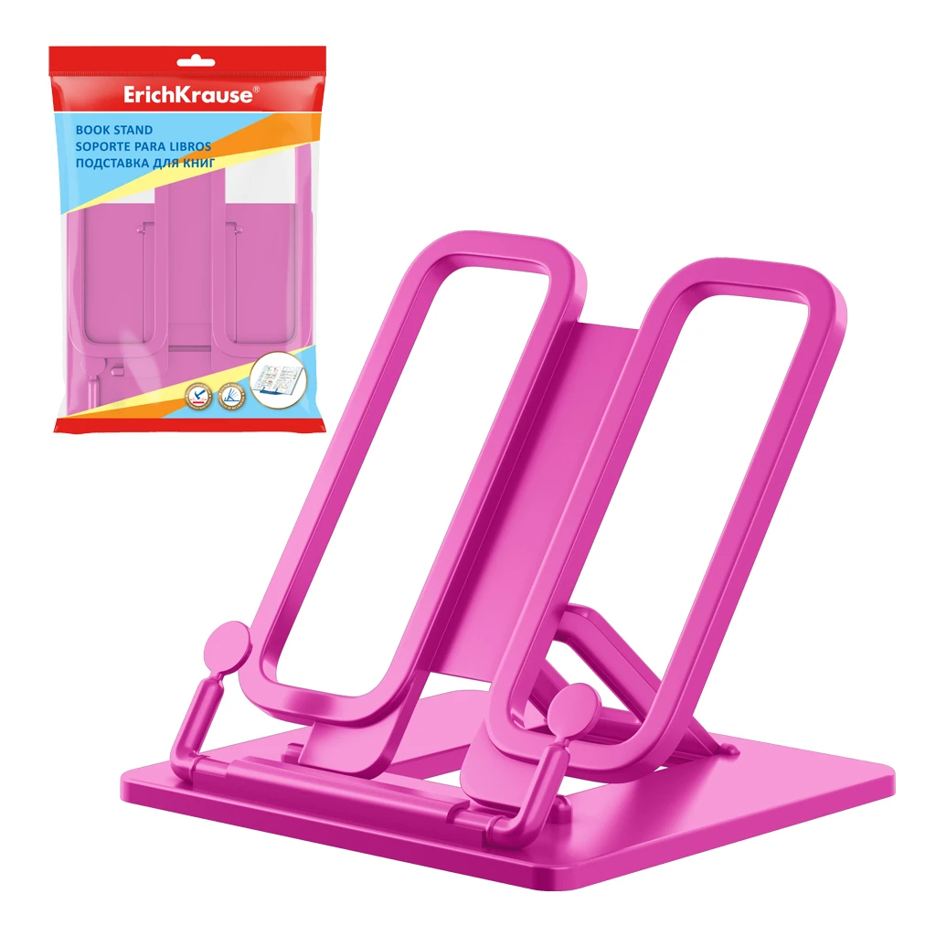 Подставка для книг пластиковая ErichKrause® Base, Neon Solid, розовая