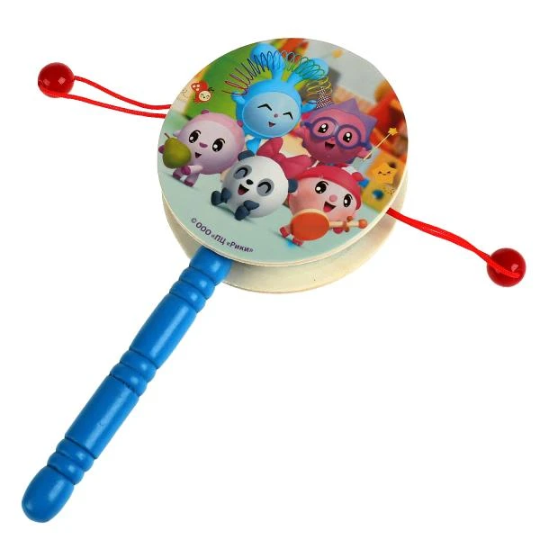 Игрушка деревянная МАЛЫШАРИКИ бубен-стучалка, пакет с хедером Буратино