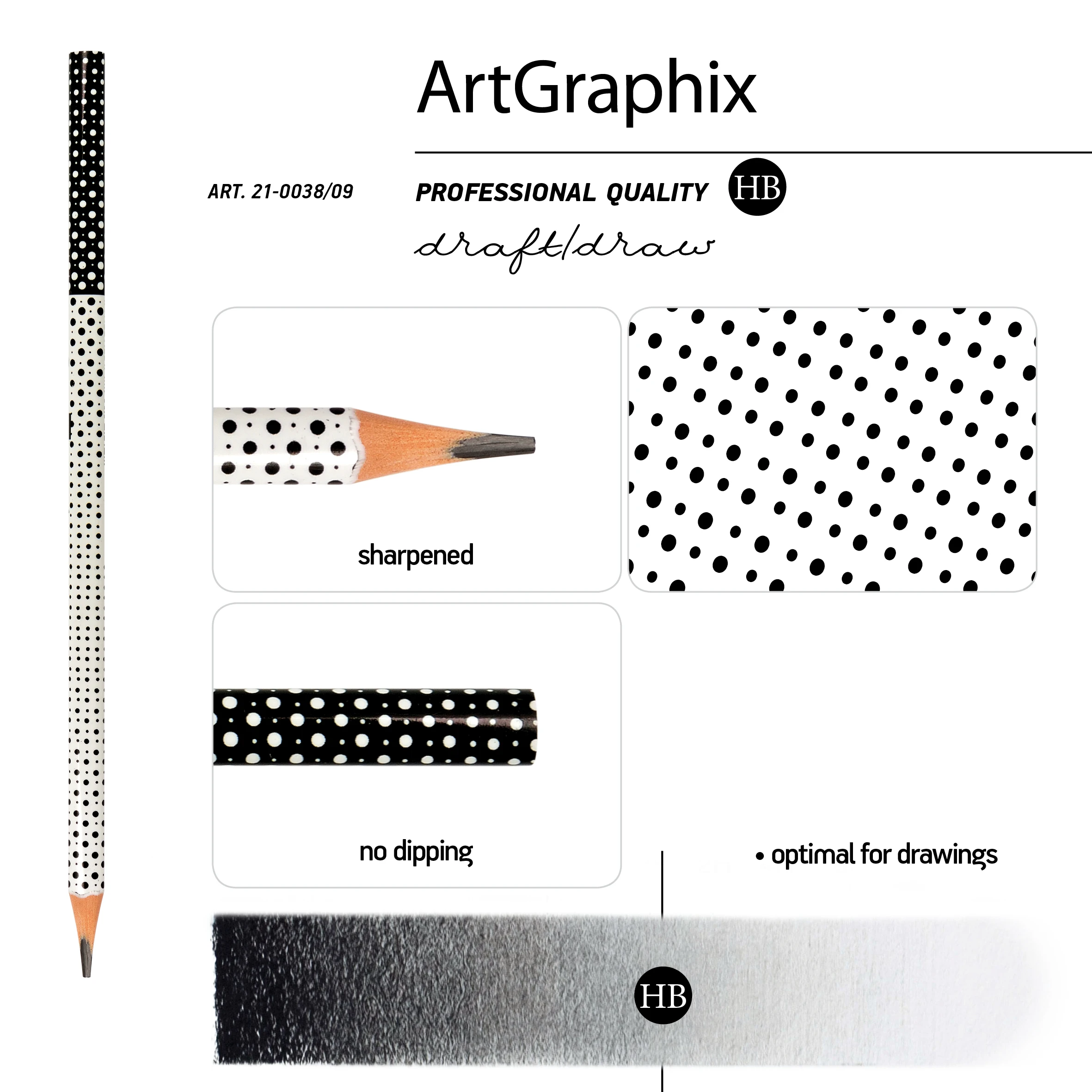КАРАНДАШ ЧЕРНОГРАФИТОВЫЙ "ArtGraphix. Точки" НВ (пластиковый корпус) КАРАНДАШ ЧЕРНОГРАФИТОВЫЙ "ArtGraphix. Точки" НВ (пластиковый корпус)