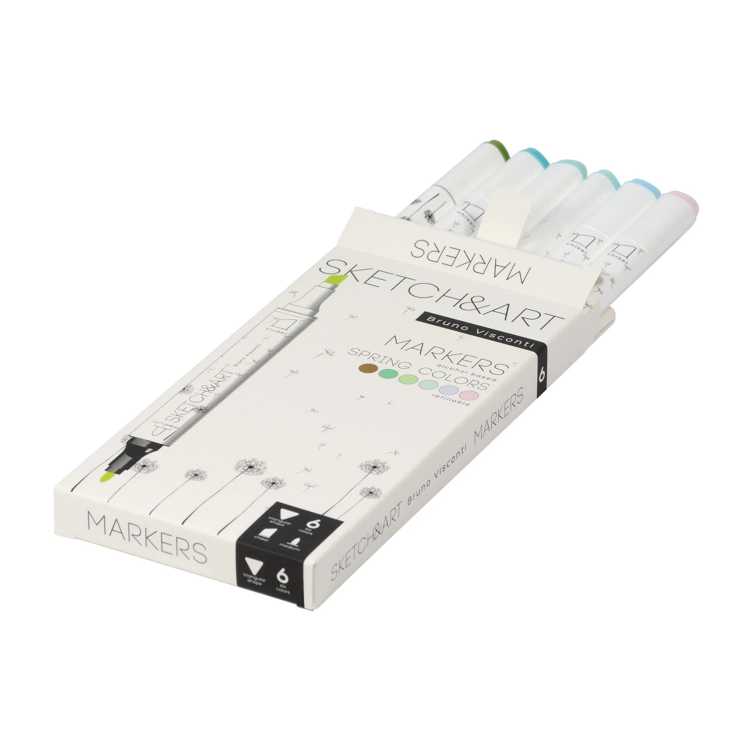 НАБОР ДВУСТОРОННИХ СКЕТЧ МАРКЕРОВ "SKETCH&ART. ВЕСЕННИЙ ПЕЙЗАЖ", 6 НАБОР ДВУСТОРОННИХ СКЕТЧ МАРКЕРОВ "SKETCH&ART. ВЕСЕННИЙ ПЕЙЗАЖ", 6