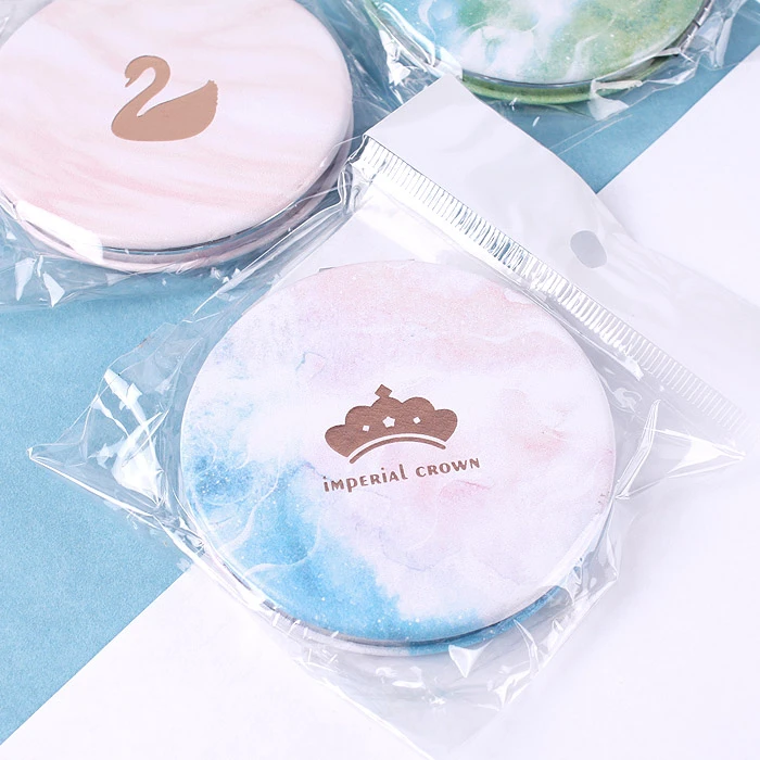 Зеркало складное круглое d-7см двойное на магните "Мрамор" ассорти Зеркало складное круглое d-7см двойное на магните "Мрамор" ассорти