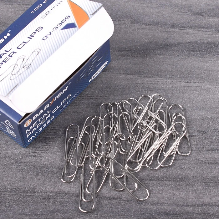 Скрепки 28мм "Darvish" никелированные 100шт/уп