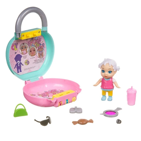 Набор игровой Bondibon куколка OLY в парике и аксессуарами в чемоданчике на
