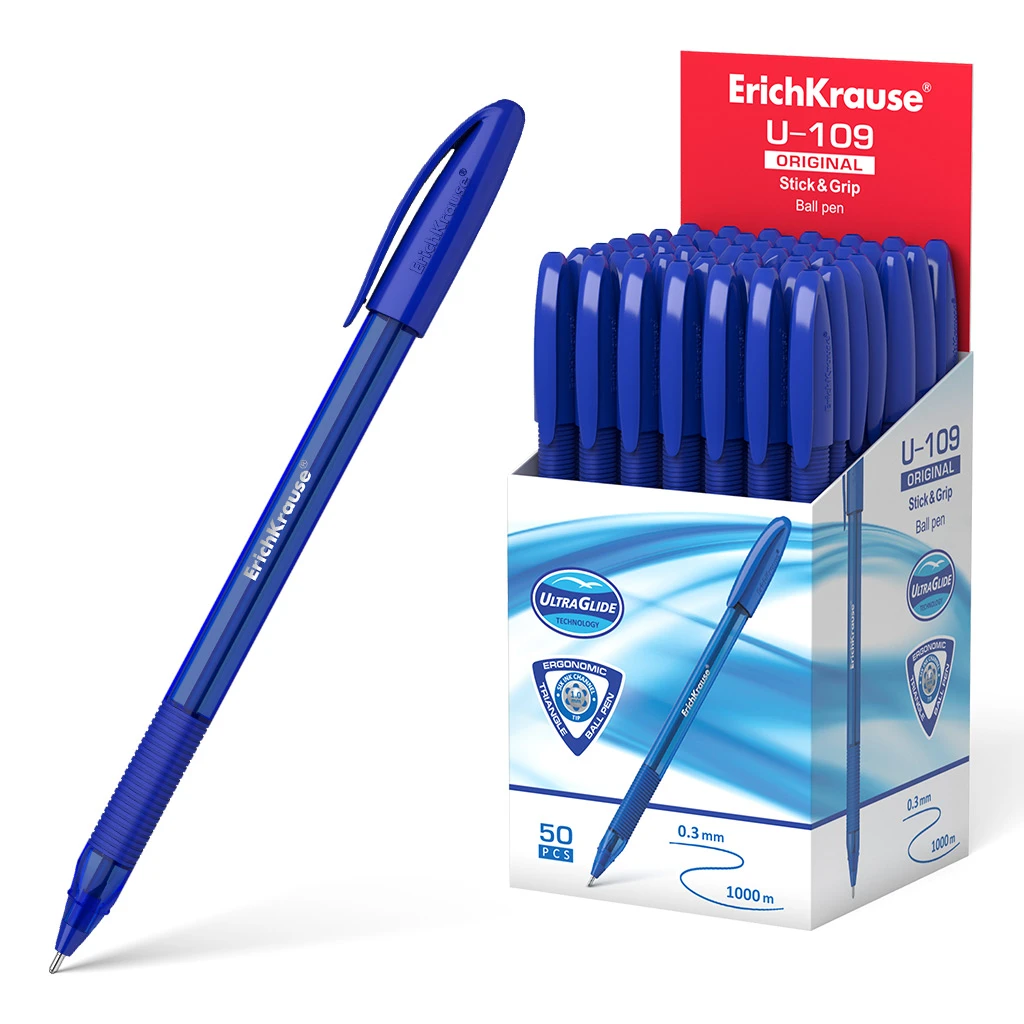 Ручка шариковая ErichKrause® U-109 Original Stick&Grip 1.0, Ultra Glide Ручка шариковая ErichKrause® U-109 Original Stick&Grip 1.0, Ultra Glide