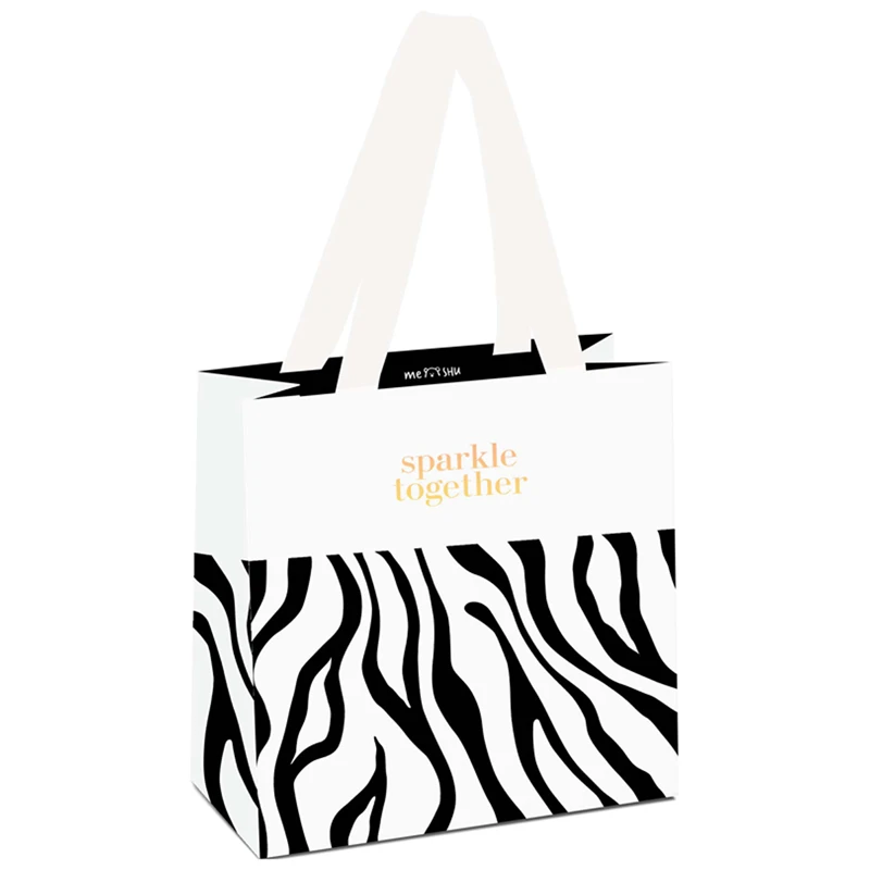 Пакет подарочный 20*20*10см, MESHU "Animal print", отд. фольгой,
