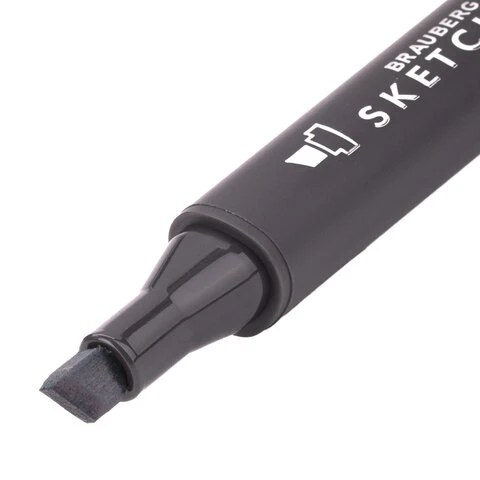 Маркер для скетчинга двусторонний 1 мм - 6 мм BRAUBERG ART CLASSIC, ЗЕЛЕНО-СЕРЫЙ