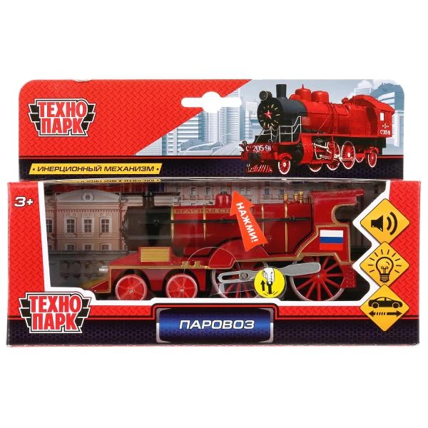 Модель металл свет-звук паровоз, 14,5 см, инерция, Технопарк