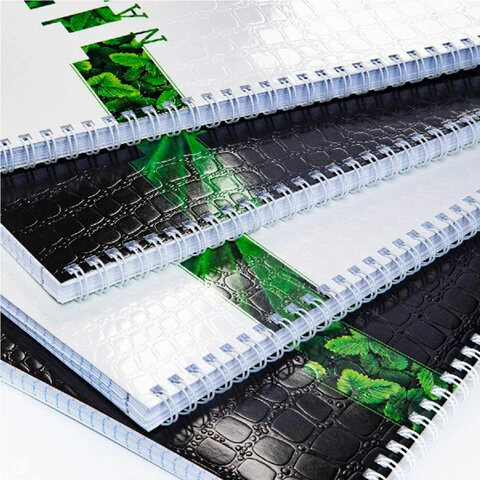 Тетрадь А4, 96 л., HATBER гребень, клетка, тиснение CROCO, "Nature" (4