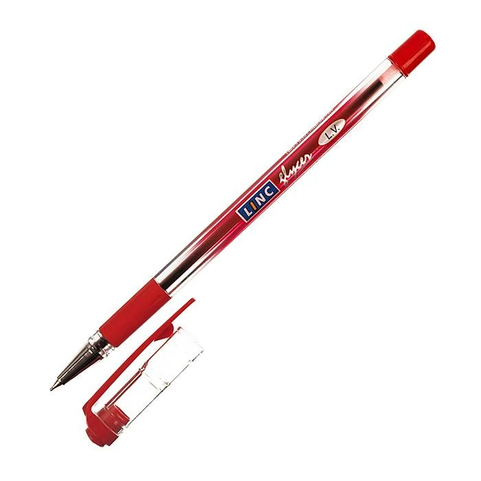 Ручка шарик. LINC GLYCER 0,7 мм красн. резин.грип: 1300RF/red штр.: Ручка шарик. LINC GLYCER 0,7 мм красн. резин.грип: 1300RF/red штр.: