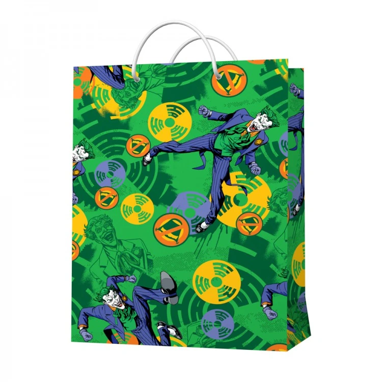Пакет подарочный большой DC Comics Joker (зеленый паттерн), 250*350*100 мм.