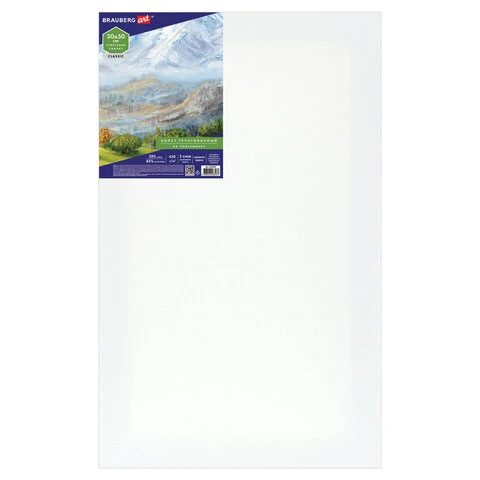 Холст на подрамнике BRAUBERG ART CLASSIC, 30х50 см, 420 г/м2, 45% хлопок 55%