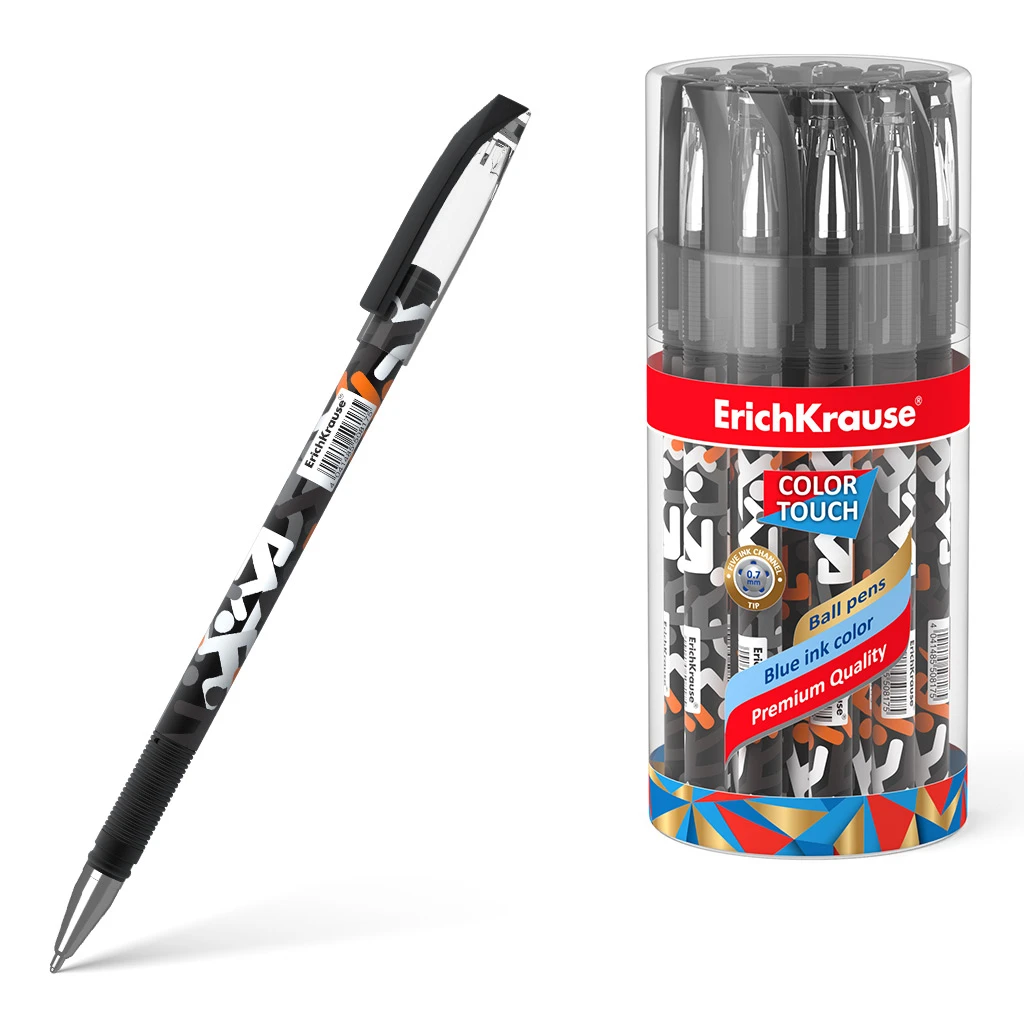 Ручка шариковая Erich Krause® ColorTouch® Walkers, цвет чернил синий (в тубусе Ручка шариковая Erich Krause® ColorTouch® Walkers, цвет чернил синий (в тубусе