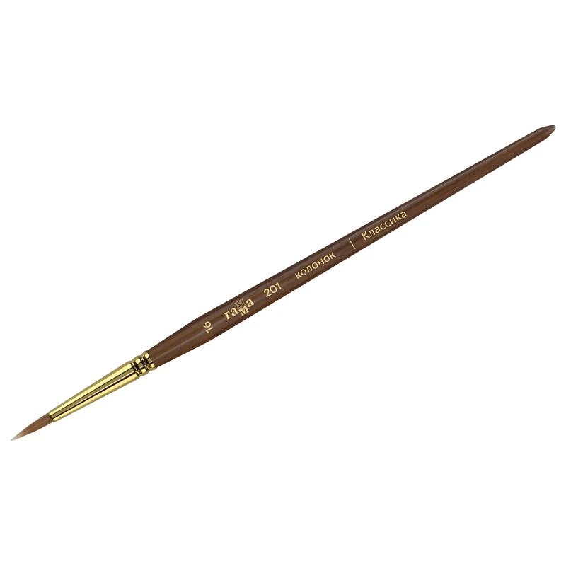 Кисть художественная, колонок, Гамма "Классика", круглая, №16 Кисть художественная, колонок, Гамма "Классика", круглая, №16