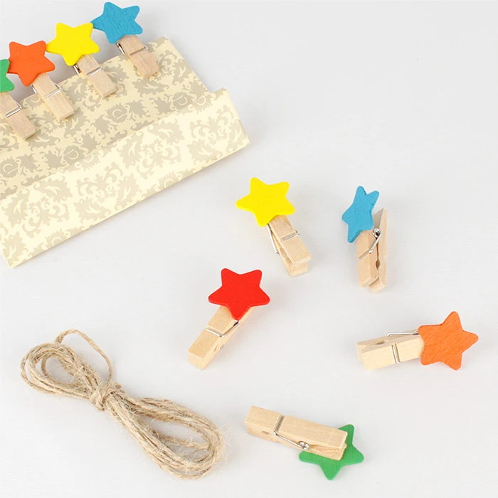 Прищепки декоративные деревянные 10шт/уп "Звездочка" (набор) Прищепки декоративные деревянные 10шт/уп "Звездочка" (набор)