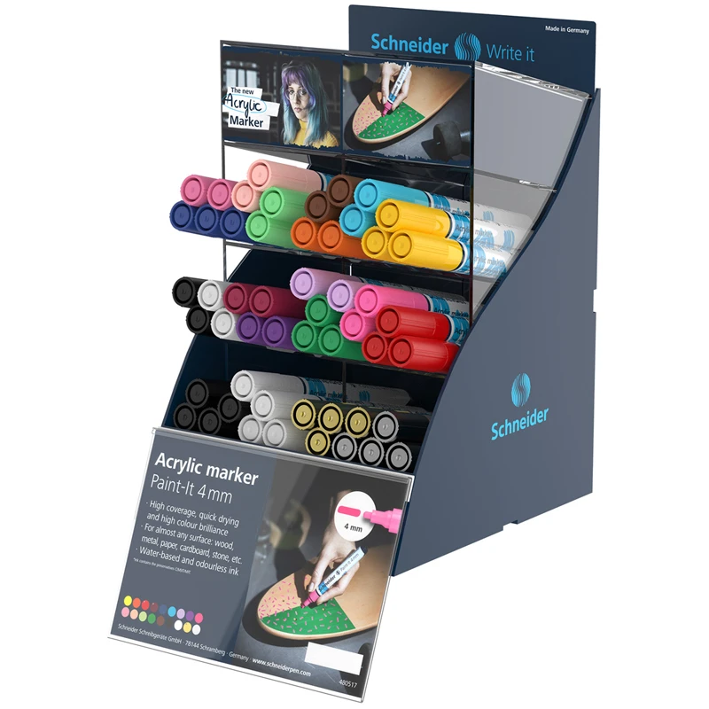 Маркер акриловый Schneider "Paint-It 320" 4мм, пулевидеый, ассорти,