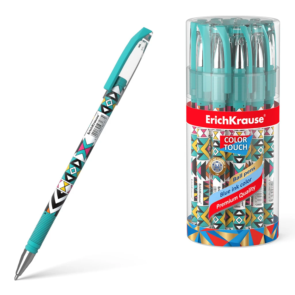 Ручка шариковая Erich Krause® ColorTouch® Ornament, цвет чернил синий (в тубусе Ручка шариковая Erich Krause® ColorTouch® Ornament, цвет чернил синий (в тубусе