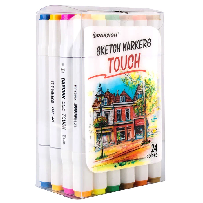 Маркеры для скетчинга (двусторонние) (набор 24 цв) Маркеры для скетчинга (двусторонние) (набор 24 цв)