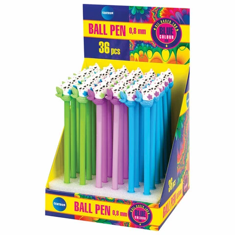 Ручка с топпером шариковая масляная CENTRUM "Котик", СИНЯЯ, корпус Ручка с топпером шариковая масляная CENTRUM "Котик", СИНЯЯ, корпус