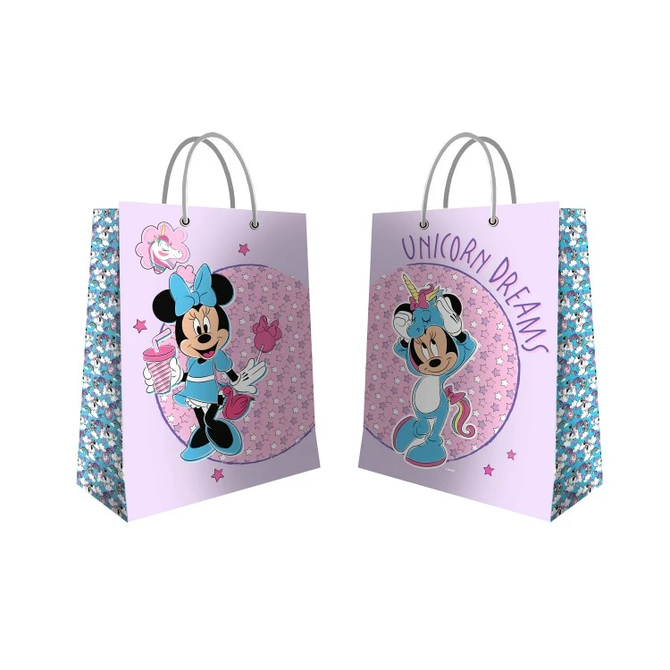 Minnie Mouse. Пакет подарочный большой (Минни с единорогом, нежно-сиреневый с Minnie Mouse. Пакет подарочный большой (Минни с единорогом, нежно-сиреневый с