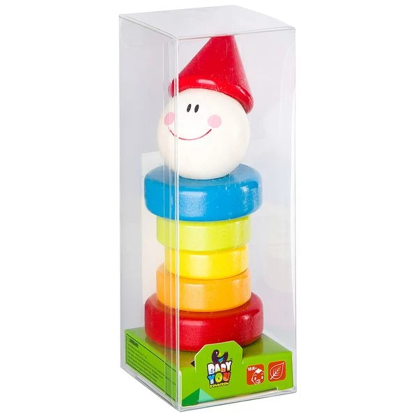 Игр. дерев., пирамидка КЛОУН, Bondibon, 5х13х5 см., ВВ2194 Игр. дерев., пирамидка КЛОУН, Bondibon, 5х13х5 см., ВВ2194